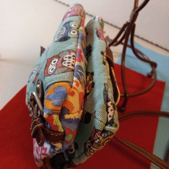 UnionBay Crossbody bag Owls Adjustable Leather Strap Country Fun Buckles - Picture 6 of 9